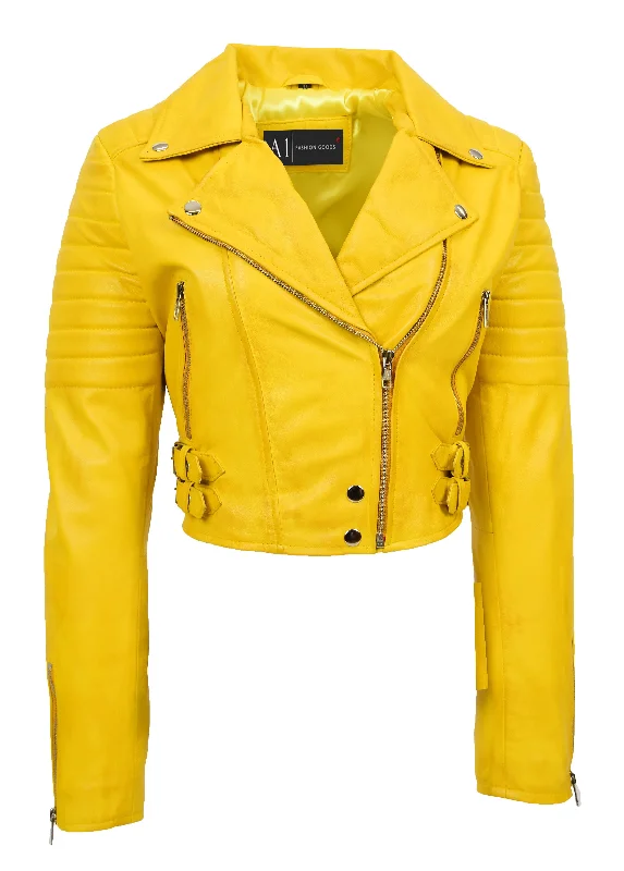 Womens Fitted Cropped Bustier Style Leather Jacket Amanda Yellow Vintage Chenille Jacket Brocade Jacket Lace Jacket