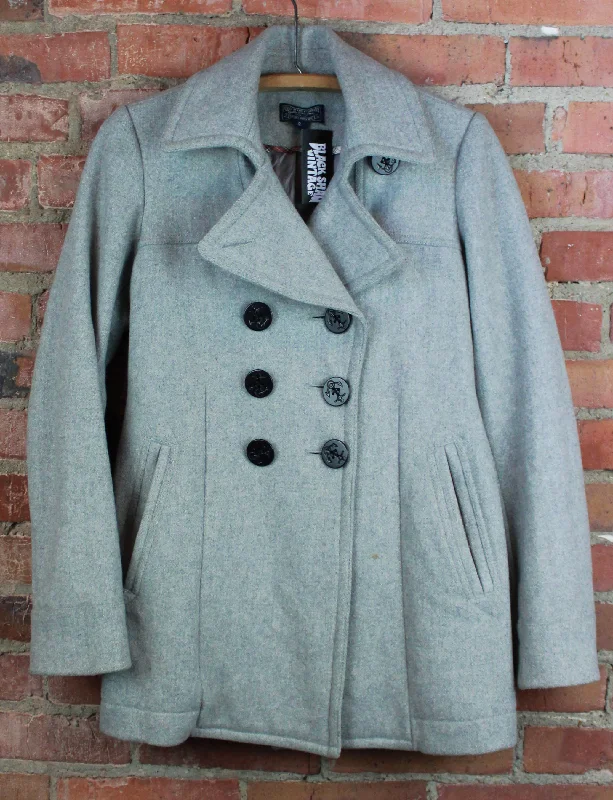 Women's Vintage 90's Ralph Lauren Polo Peacoat Navy Jacket Wool Grey Small Fitted Jacket Loose Jacket Oversized Jacket