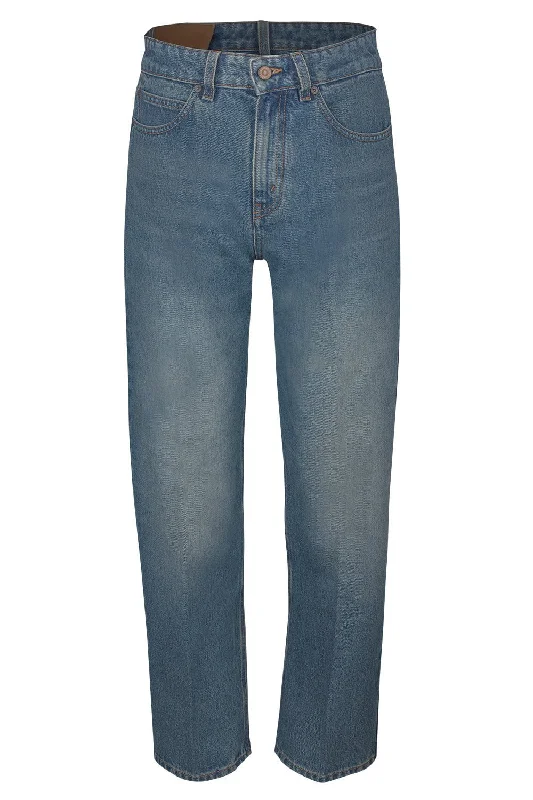 Relaxed Straight Leg Jean Trendy Patchwork Denim Jeans