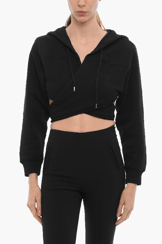 Ambush Solid Color Crop Hoodie to Wrap at the Waist Oversized Hoodie Comfort Casual