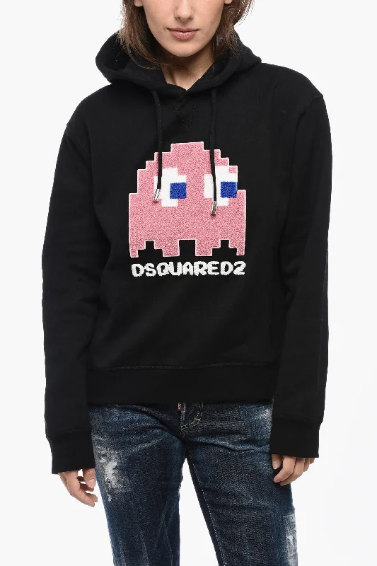 Dsquared2 Terry Patched PACMAN Hoodie Hoodie with Camouflage Military Edgy