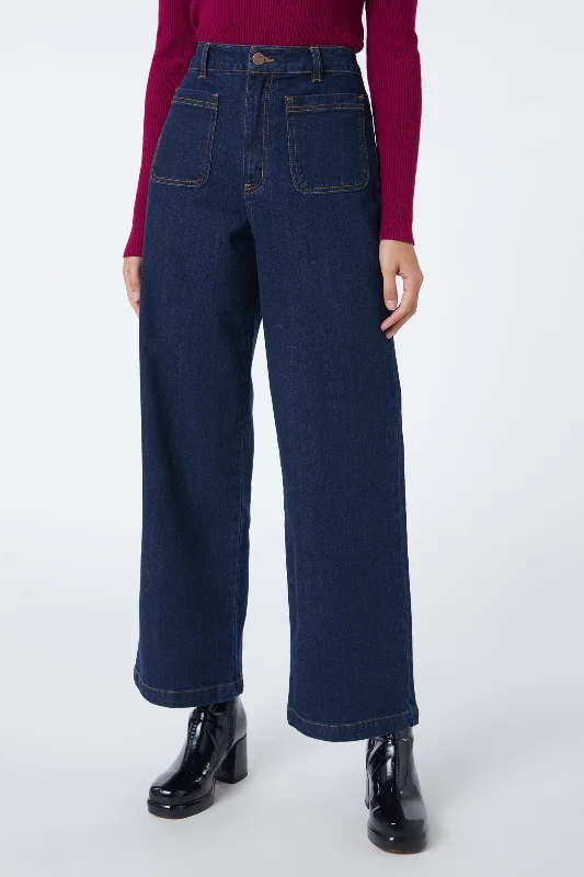 Elena Jean Trendy Wide-Legged High-Waist Jeans