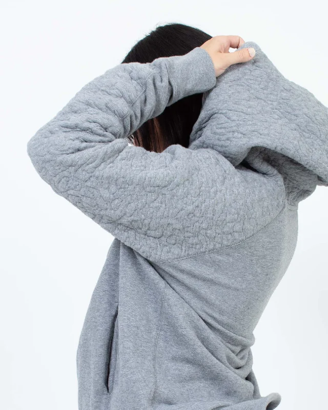 Heather Grey Hoodie Hoodie with High-Low Hem Asymmetrical Trendy