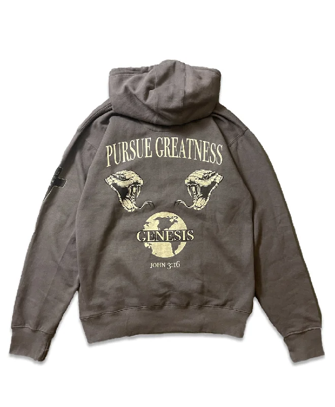 Pursue Greatness Hoodie - Asphalt Hoodie with Magnetic Closure Innovative Modern