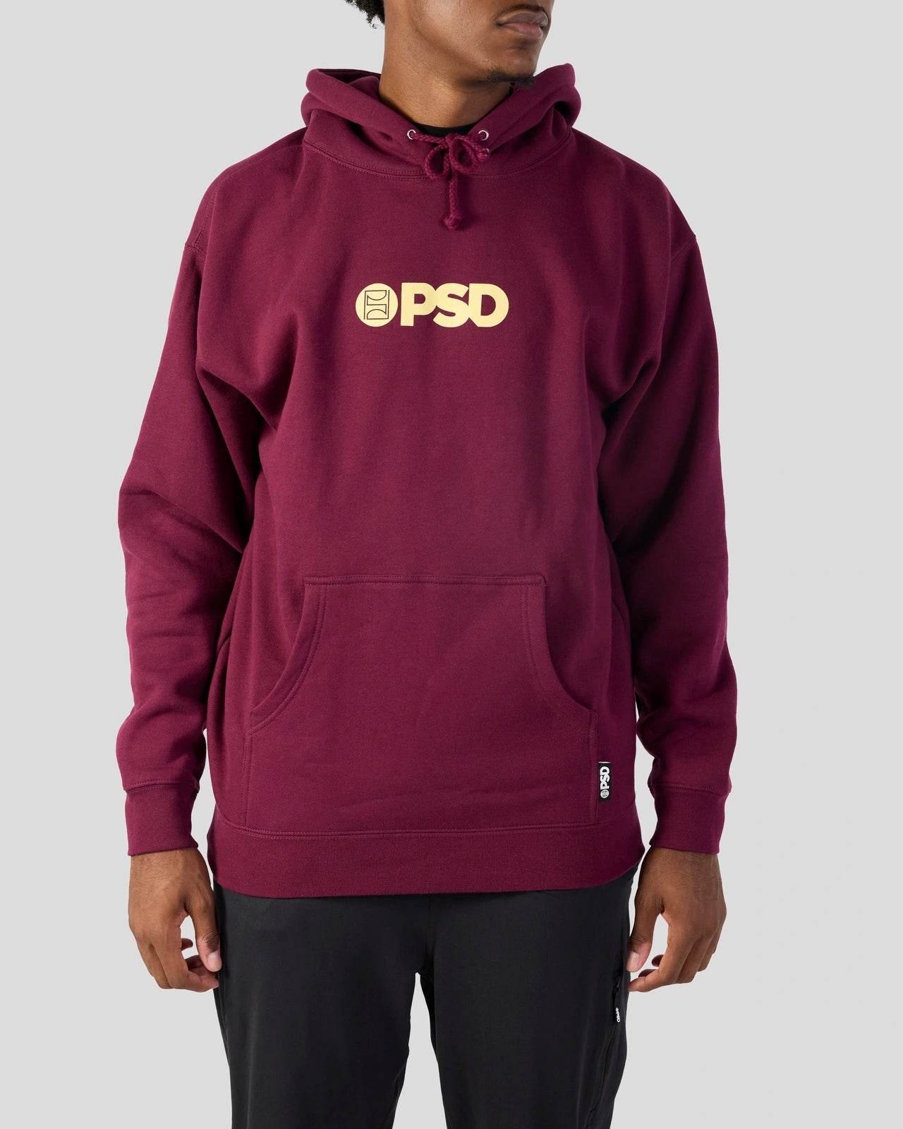 PSD Maroon Hoodie Hoodie with Hem Ribbing Snug Secure