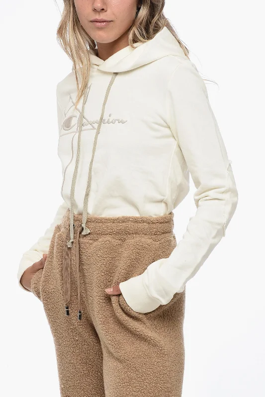 Rick Owens CHAMPION Cotton Hoodie with Bodysuit Design Hoodie Sweatshirt Pullover