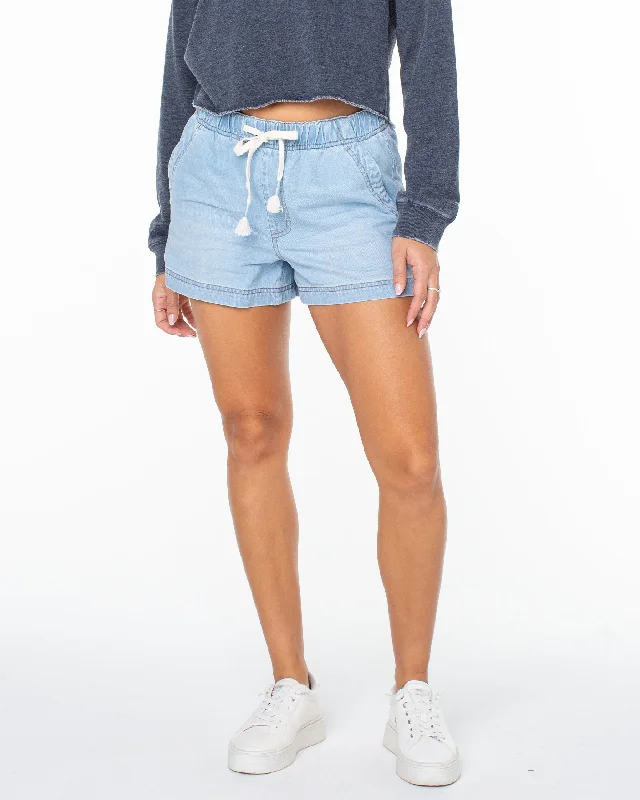 Shorebreak Jean Shorts - Paradise Blue Trendy Acid Wash Skinny Jeans