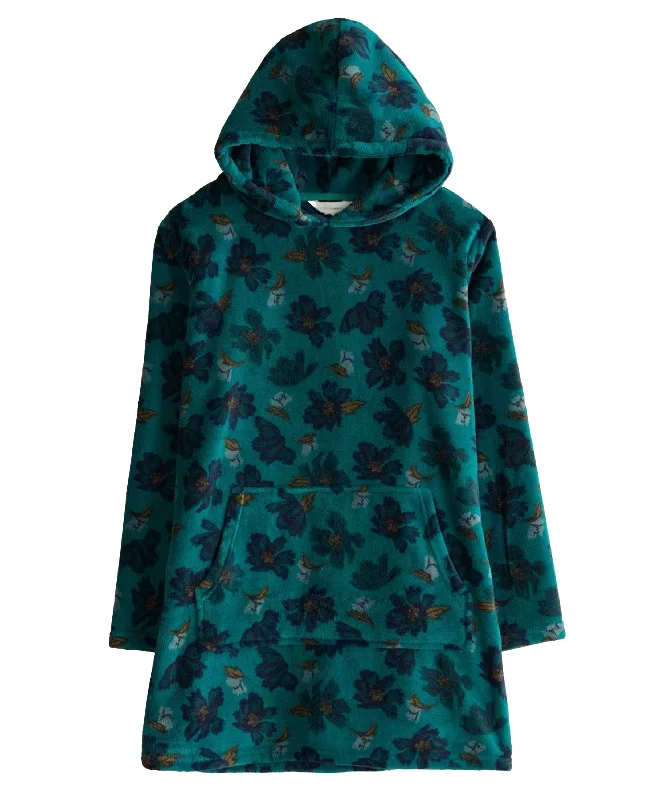 Snugsoft Hoodie - Camellia Collage Dark Jade Hoodie with Snap Buttons Easy Quick