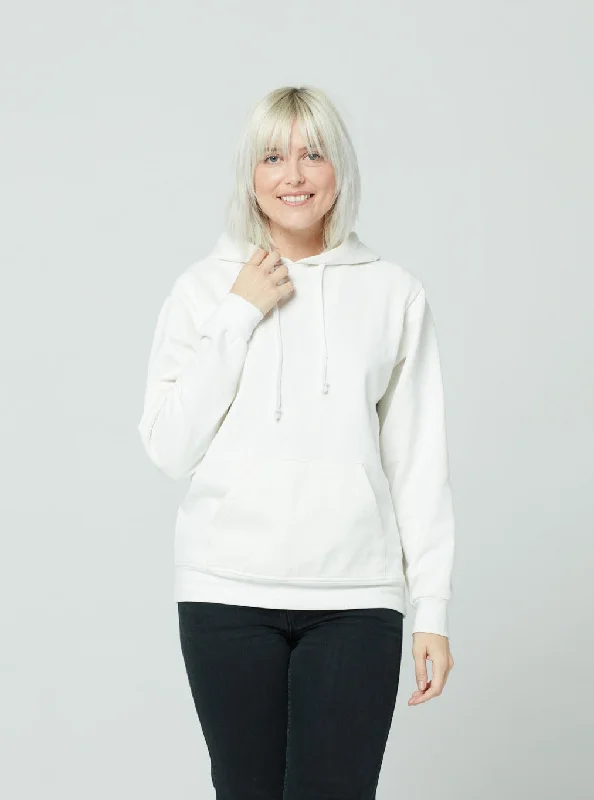 Unisex Hoodie - White Hoodie with Pattern Geometric Abstract