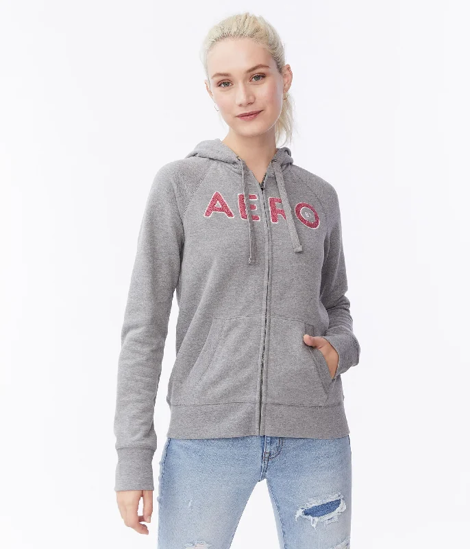 Aeropostale Chenille Aero 87 Full-Zip Hoodie Hoodie with Tie-Dye Psychedelic Retro