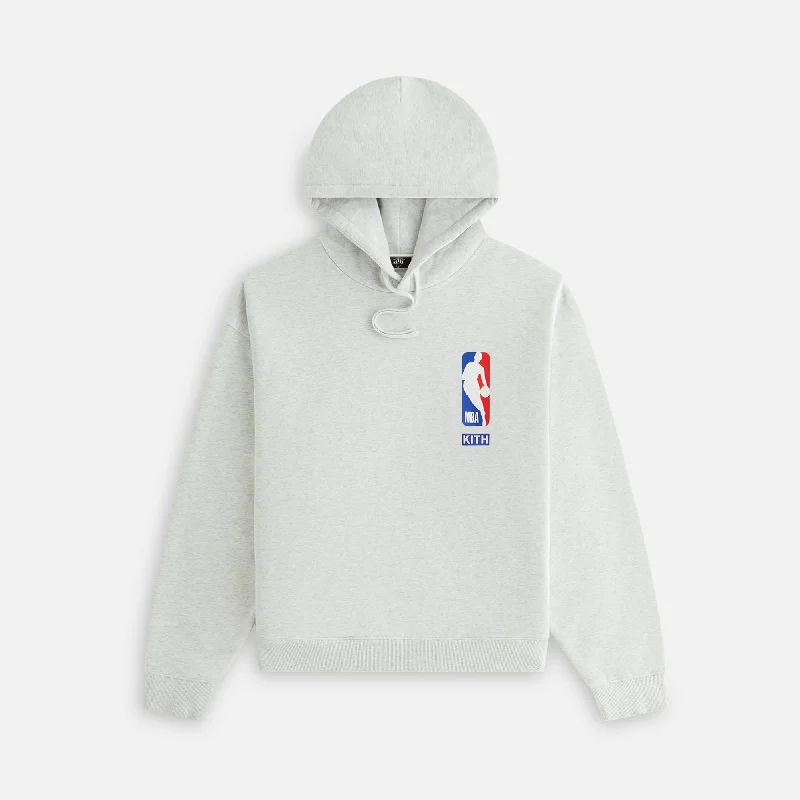 Kith Women for the New York Knicks Maverick Hoodie - Light Heather Grey Hoodie with Hem Frayed Vintage Worn