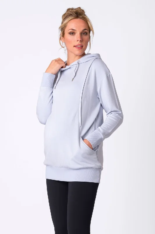 Seraphine Maternity & Nursing Hoodie Pernella Blue Hoodie with Cropped Fit Short Trendy