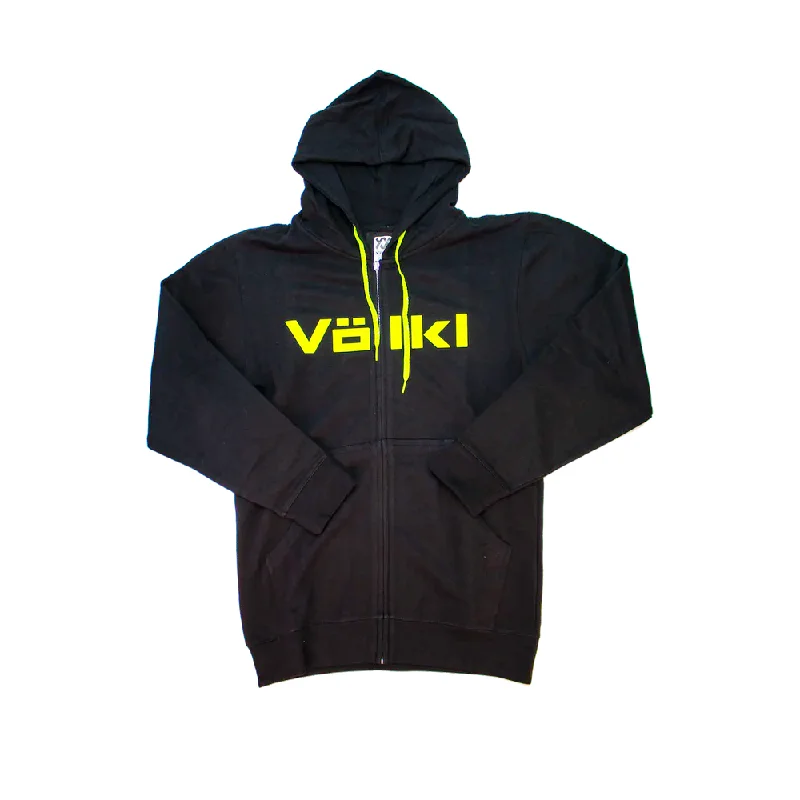 Völkl VIP Hoodie - Black Hoodie with Frayed Bohemian Relaxed