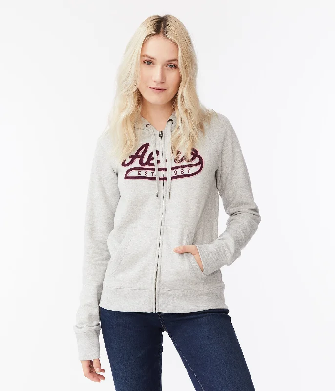 Aeropostale Aero Established 1987 Full-Zip Hoodie Hoodie with Hem Contrast Bold Stylish