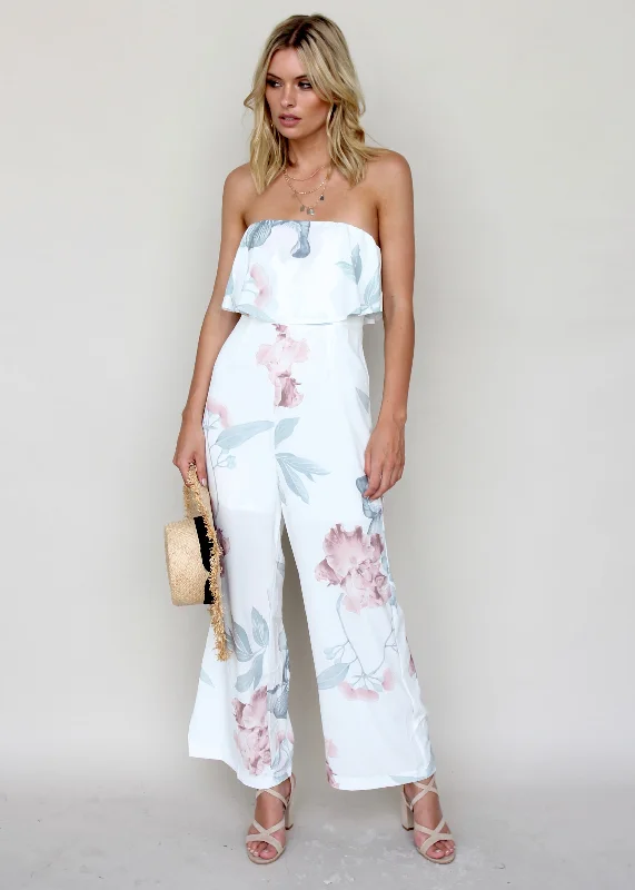 Burning Sun Strapless Pantsuit - Coastal Fashionable Jogger Pants