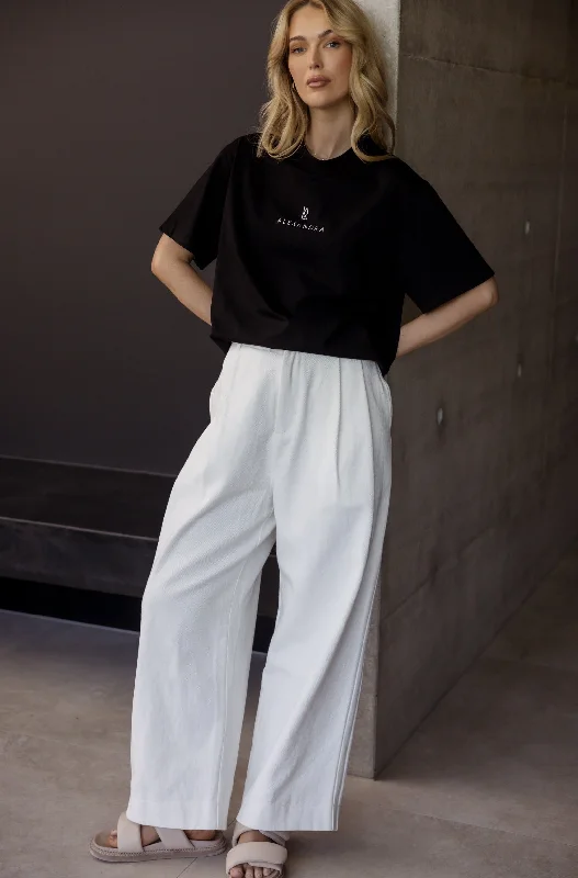 HARBOUR Pants Off White (Petite) Stylish Paperbag Waist Pants