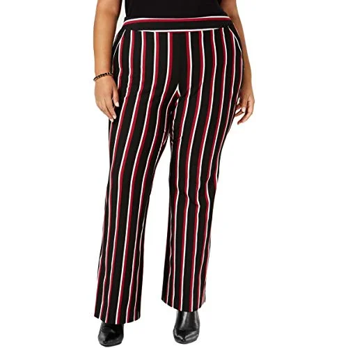 I.N.C. Plus Size Striped Ponté-Knit Pants Comfy Athletic Pants