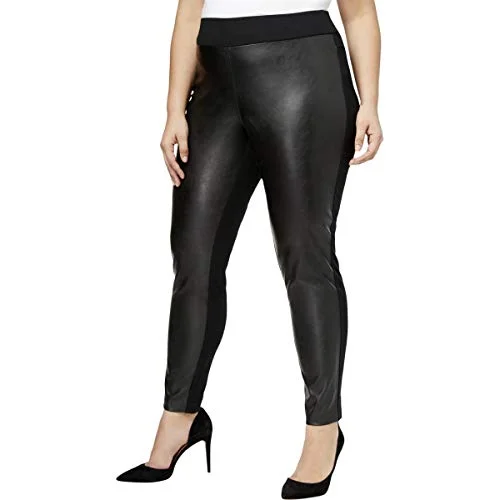 INC Plus Size Faux-Leather Front Skinny Pants Fashionable Jogger Pants