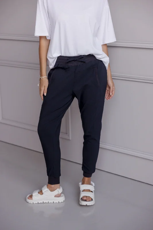 JOEY Pants Navy Fashionable Tapered Leg Pants