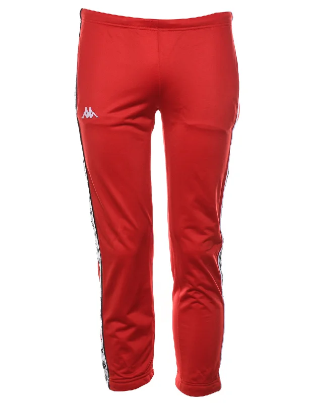 Kappa Red Track Pants - W28 L26 Fashionable Tapered Leg Pants