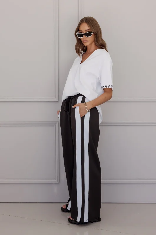 KINGSLEY Pants Black Elegant High-Waist Pants