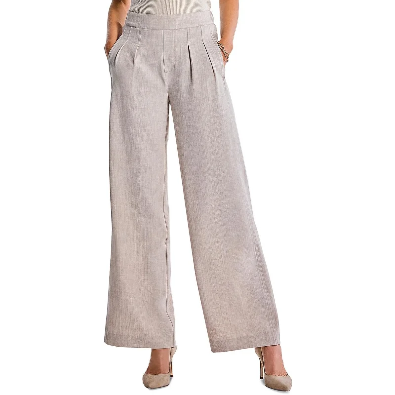 Nic + Zoe Womens Twill Office Wide Leg Pants Modern Stretch Trousers