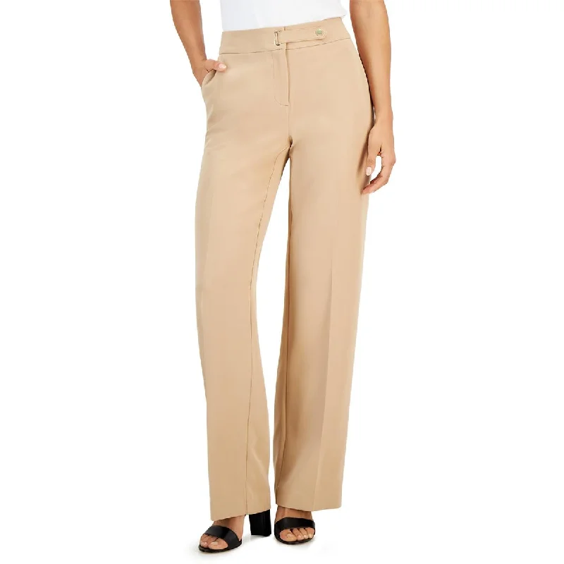 Nine West Womens High Rise Solid Wide Leg Pants Modern Skinny Pants