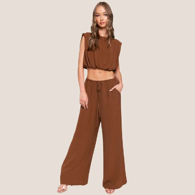 Pants (Dark Brown) Chic Faux Leather Pants