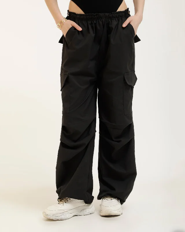 PARACHUTE PANTS WITH ADJUSTABLE SLIDER Trendy Wide-Legged Trousers