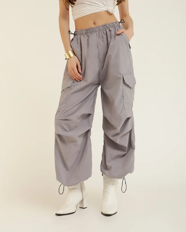 PARACHUTE PANTS WITH ADJUSTABLE SLIDER Casual Track Pants