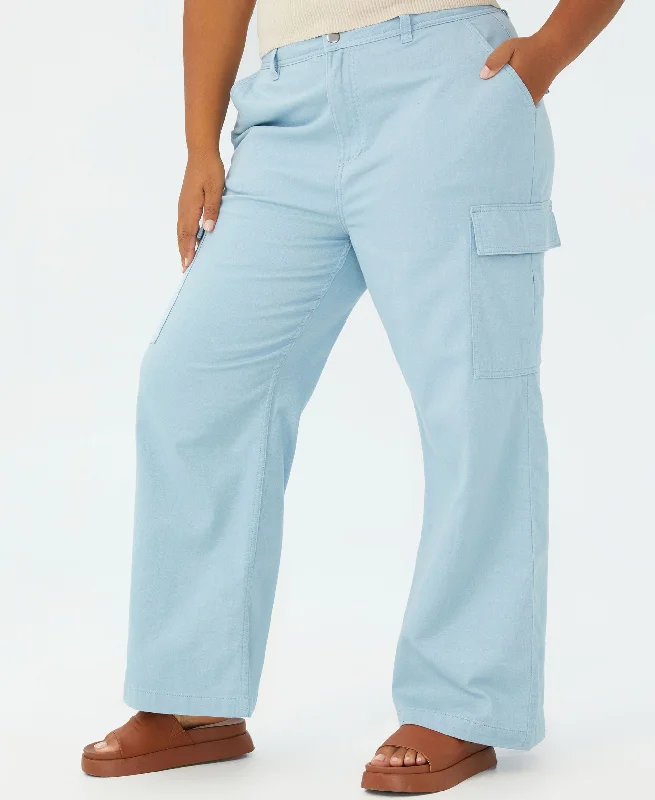 Plus Size Trendy Bobbie Cargo Pants Classic Pleated Pants