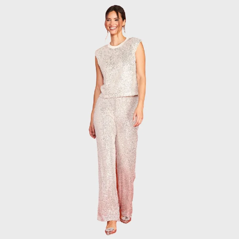 Sequin Flared Pants (Champagne) Comfy Athletic Pants