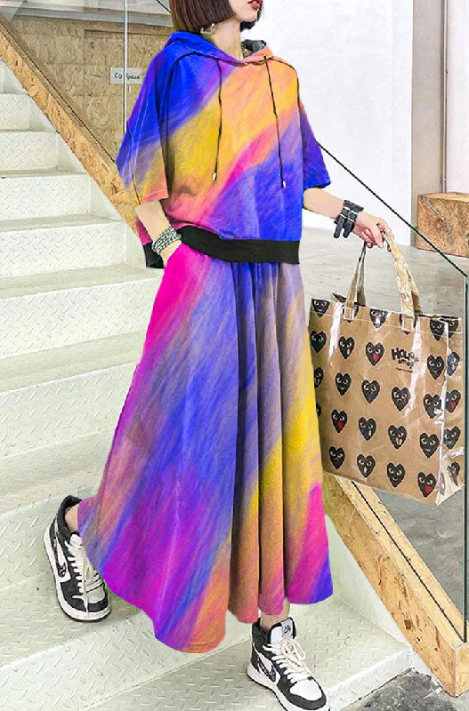 2024 New Color Geometry Spring Explosion Street Guard Two Piece Skirt linen skirt relaxed