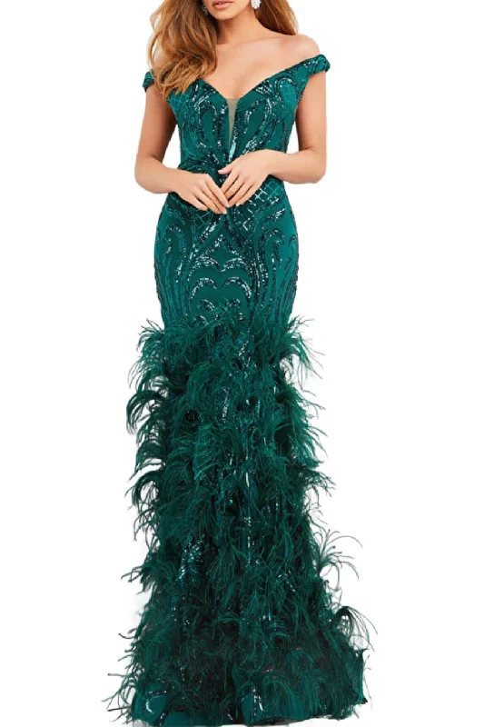 Jovani feather skirt sequin mermaid gown corduroy skirt cozy