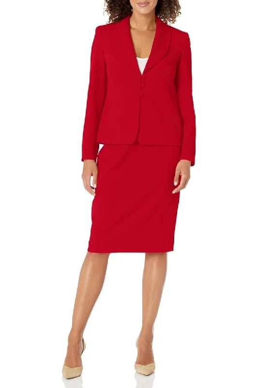 Le Suit Seamed Jacket & Slim Skirt Set a-line skirt cut