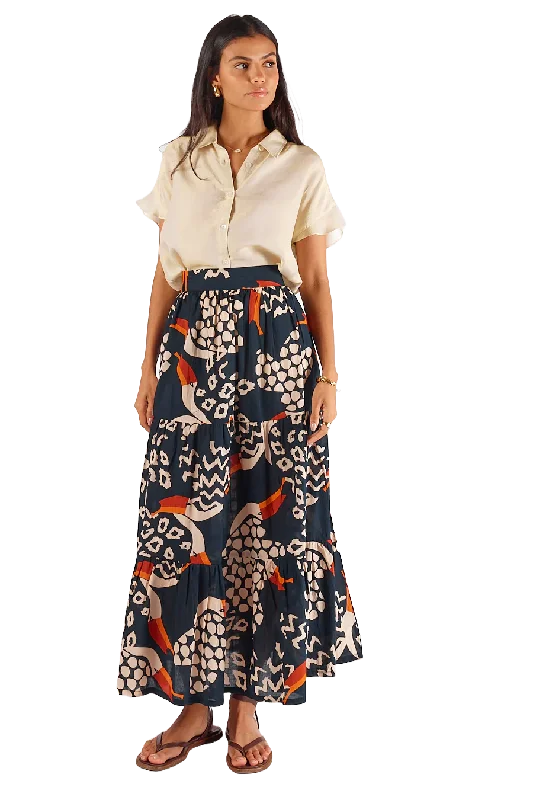 Ruby Yaya Toucan Maxi Skirt flowy skirt hem